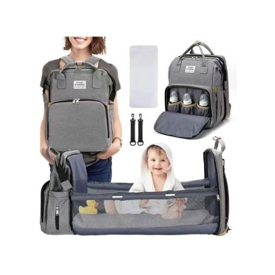 Foldable Diaper Bag with Changing Station, Insulated Pocket and Large Capacity, Multifunctional Doub